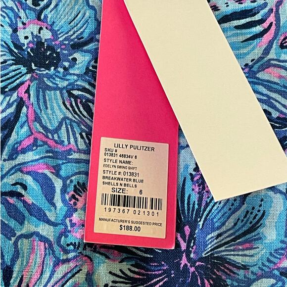 NWT Womens Lilly Pulitzer‎ Edelyn Swing Shift Blue Shells N Bells Dress Size 6 - Picture 9 of 13
